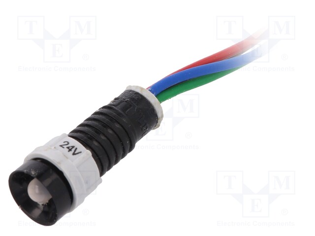 Indicator: LED; recessed; 24VDC; 24VAC; Cutout: Ø11mm; IP40; plastic