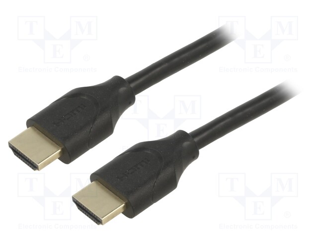 Cable; HDCP 2.2,HDMI 2.1; HDMI plug,both sides; PVC; 1m; black