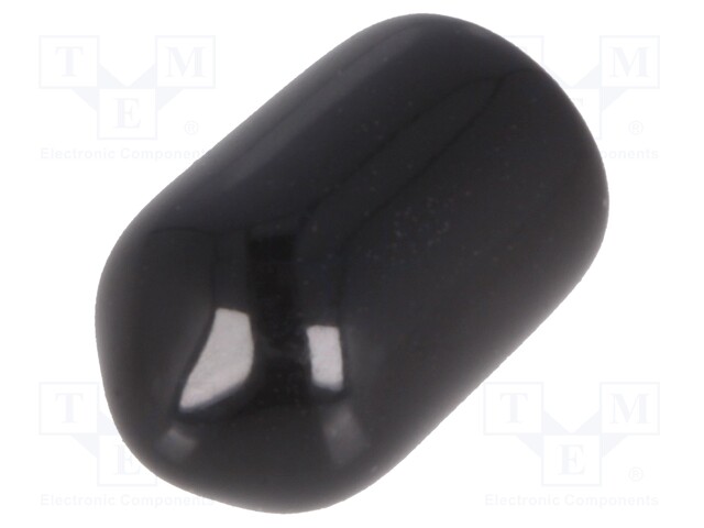 Cap; Body: black; Øint: 4.8mm; Mat: soft PVC; L: 9mm; Wall thick: 1mm