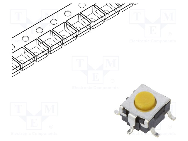 Microswitch TACT; SPST-NO; Pos: 2; 0.05A/24VDC; SMT; none; 2.26N