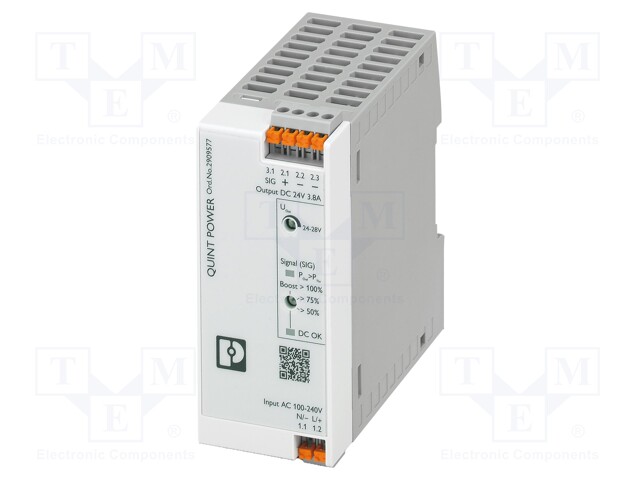 Power supply: switched-mode; 90W; 24÷28VDC; 24VDC; 3.8A; IP20; 296g