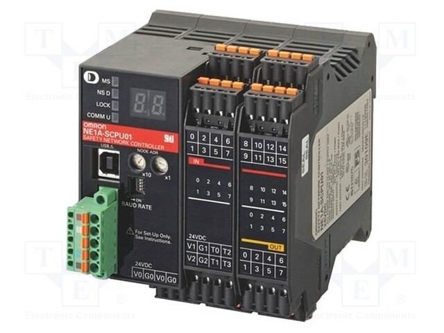 Module: safety controller; for DIN rail mounting