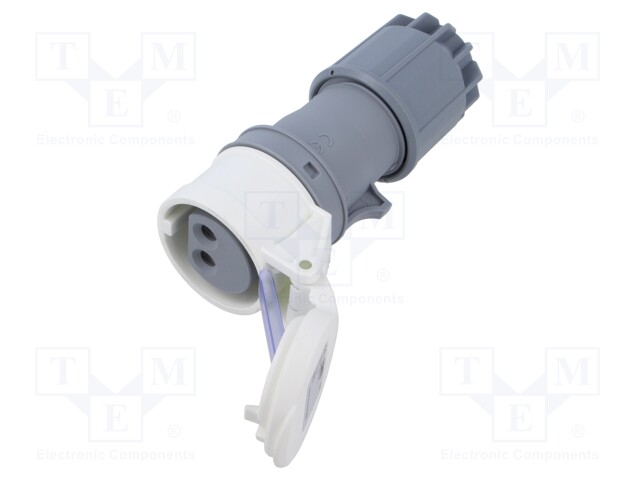 Connector: AC supply; plug; female; 16A; IEC 60309; IP44; PIN: 2