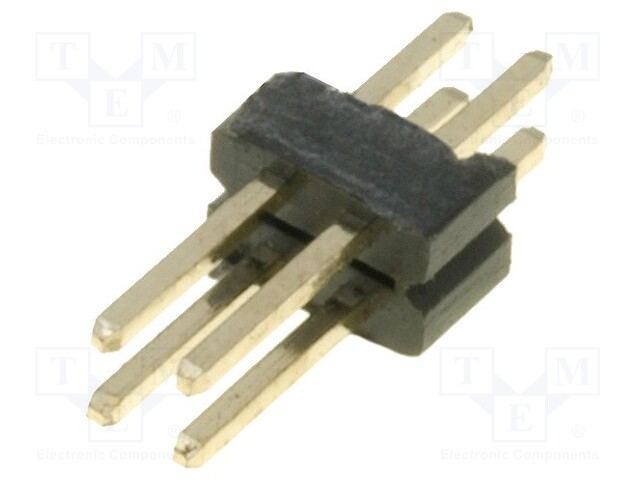 Pin header; pin strips; male; PIN: 4; straight; 1.27mm; THT; 2x2