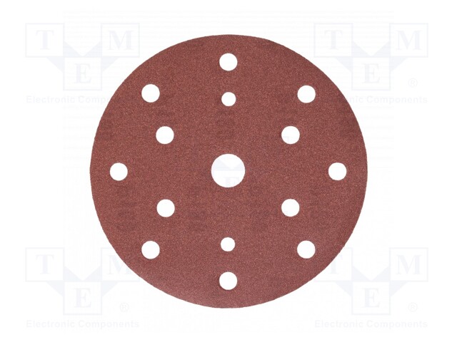 Sanding plate; Granularity: 180; Mounting: bur; with holes; Ø150mm