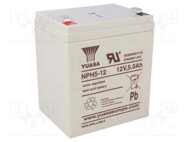 Re-battery: acid-lead; 12V; 5Ah; AGM; maintenance-free