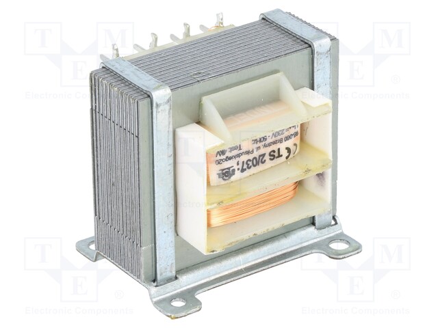 Transformer: mains; 2VA; 230VAC; 12V; 12V; 0.09A; 0.09A; IP00