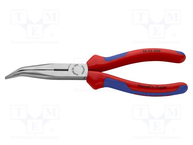 Pliers; cutting,half-rounded nose,universal; 200mm