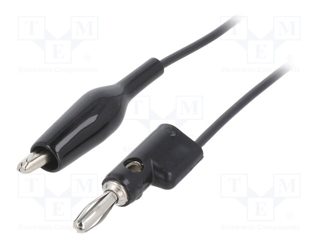 Test lead; 60VDC; 30VAC; 5A; Len: 0.914m; black; Features: stackable