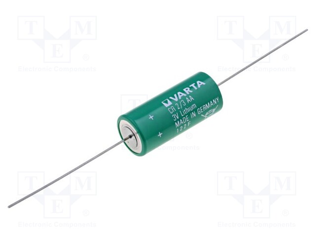 Battery: lithium; 3V; 2/3AA,2/3R6; axial; Ø14.8x33.5mm; 1350mAh