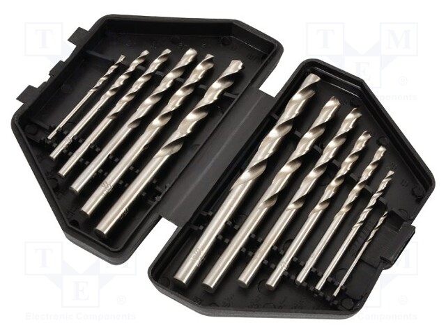 Tool accessories: drill set; Application: metal; Pcs: 13; Mat: HSS