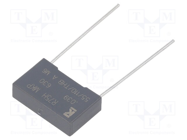 DC Film Capacitor, 0.039 µF, 630 V, Metallized PP, ± 5%, R75H Series, Radial Box