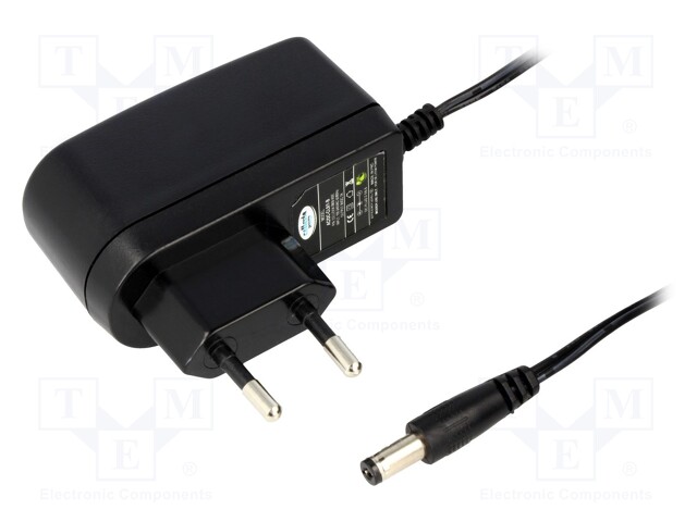 Power supply: switched-mode; 9VDC; 1A; Out: 5,5/2,1; 9W; Plug: EU