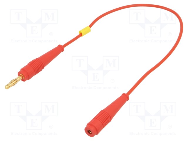 Extension cable; 19A; red; gold-plated; 0.25m; Insulation: PVC