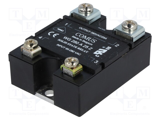 Relay: solid state; Ucntrl: 90÷280VAC; 25A; 24÷280VAC; -20÷80°C