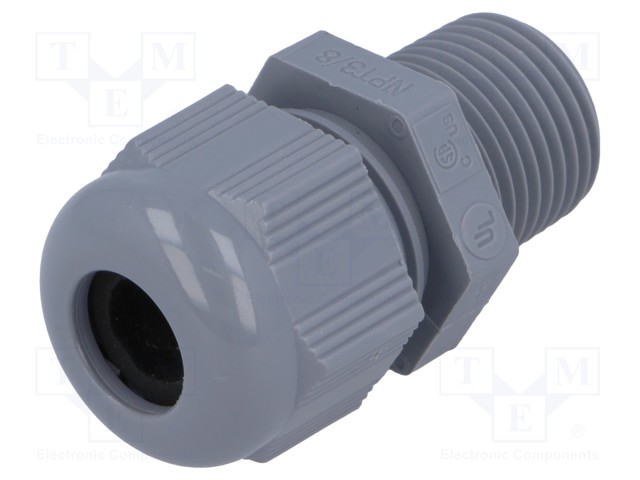 Cable gland; NPT3/8"; IP68; Mat: polyamide; dark grey