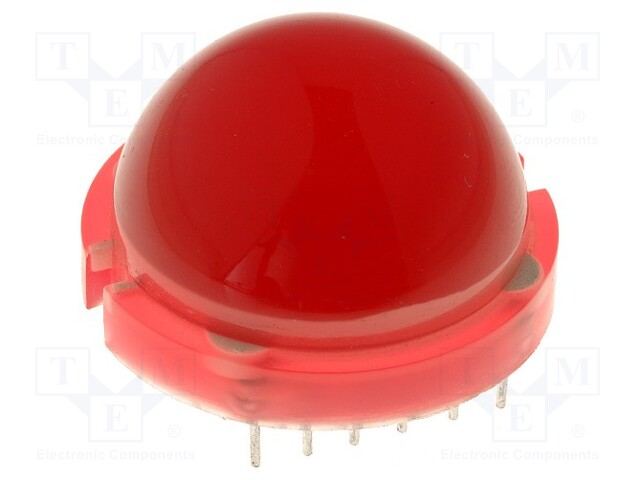 LED; 20mm; red; 4÷13mcd; 120°; No.of term: 12; 20mA; Front: convex