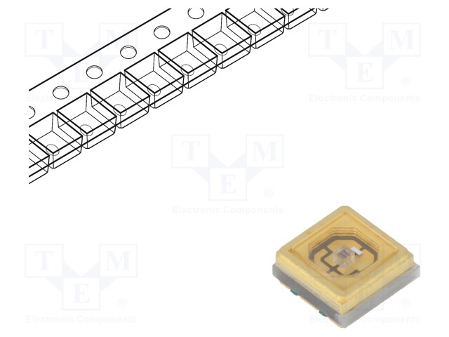 LED; UV-C; 3535; 120°; 80mA; λd: 270-280nm; 3.4x3.4x1.43mm; 4.6÷7.4V