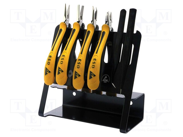 Kit: general purpose; Pcs: 6; Kit: tweezers,stand,pliers; ESD