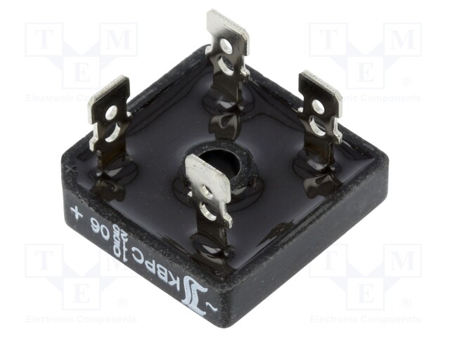 Single-phase bridge rectifier; Urmax: 600V; If: 10/15/25A; THT