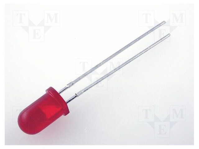 LED; 5mm; red; 2÷8mcd; 60°; Front: convex