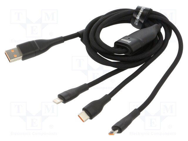 Cable; 1.2m; black; 100W; 3.5A