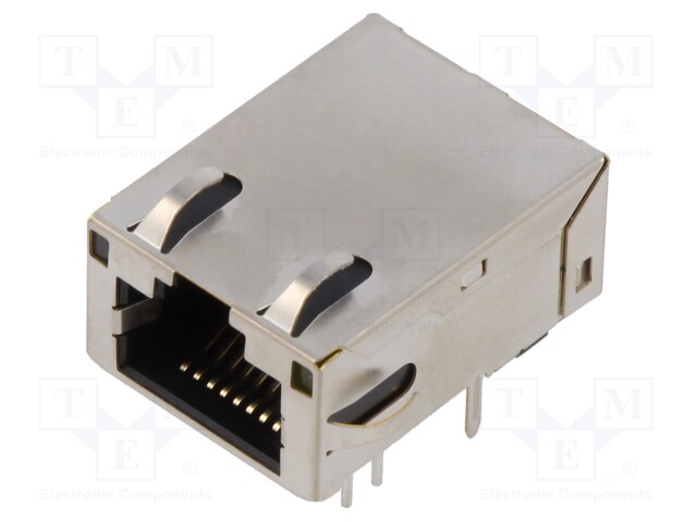 Socket; RJ45; PIN: 8; Cat: 6a; shielded,with LED; Layout: 8p8c; THT