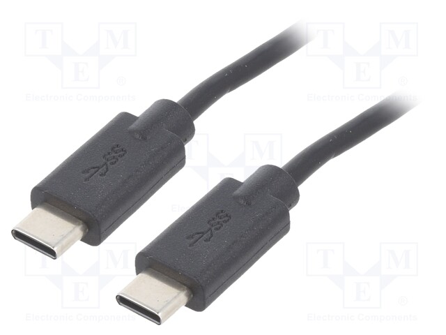 Cable; USB 2.0; USB C plug,both sides; 2m; Colour: black