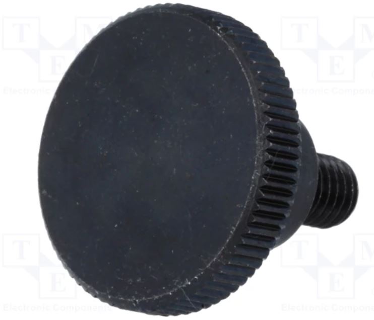 Knob; Dia: 20mm; M5; 8mm; H: 11.5mm; steel; black; Features: knurled