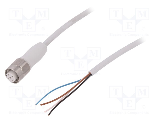 Connection lead; M12; PIN: 4; straight; 15m; plug; 250VAC; 4A; 250VDC