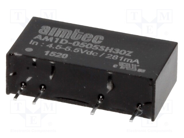 Converter: DC/DC; 1W; Uin: 4.5÷5.5V; 5VDC; Iout: 200mA; SIP7; 2.3g