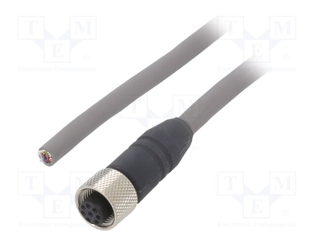 Connection lead; M12; PIN: 8; straight; 5m; plug; 36VAC; 2.2A; IP67