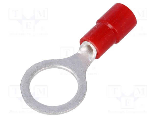 Ring terminal; M8; Ø: 8.4mm; 0.3÷1.65mm2; crimped; for cable; red