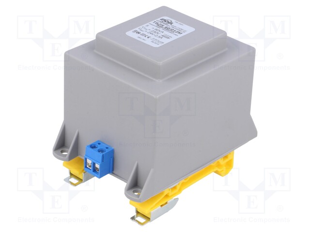 Transformer: encapsulated; 60VA; 230VAC; 24V; 2.5A; Mounting: DIN