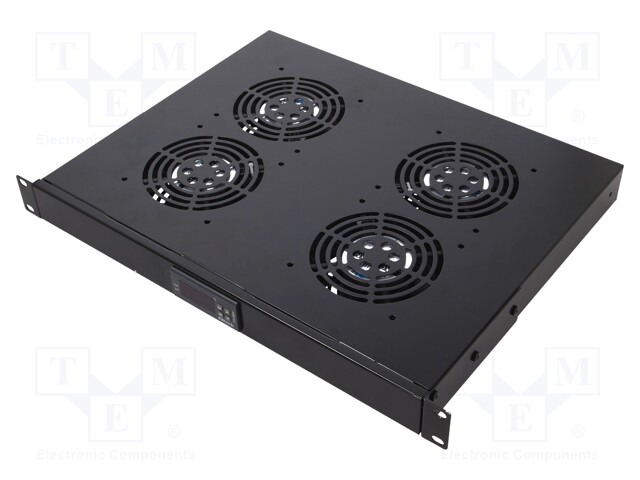 Fan: AC; fan tray; 483x350x44mm; Colour: RAL 9005; 4x fan