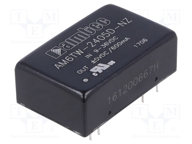 Converter: DC/DC; 6W; Uin: 9÷36V; Uout: 5VDC; Uout2: -5VDC; DIP24