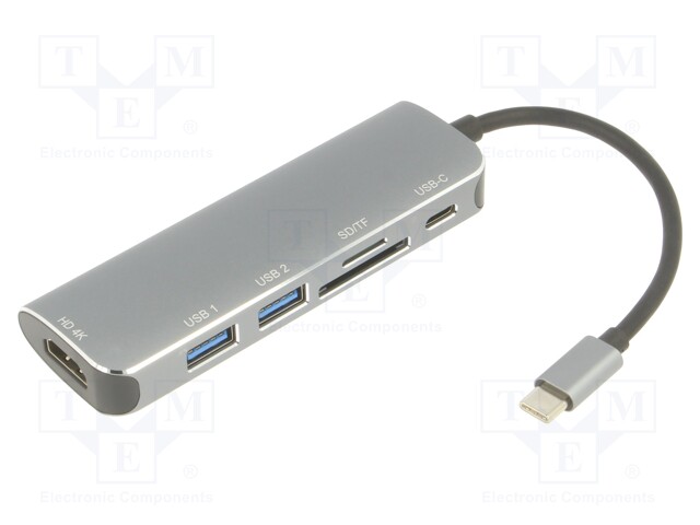 Adapter; OTG,USB 3.0; nickel plated; 0.15m; black; 5Gbps; silver