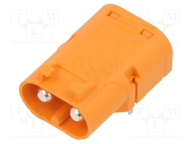 Socket; DC supply; LC; male; PIN: 2; on PCBs; THT; orange; 30A; 1kV