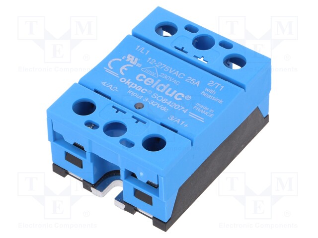 Relay: solid state; Ucntrl: 3÷32VDC; 25A; 12÷275VAC; -55÷100°C