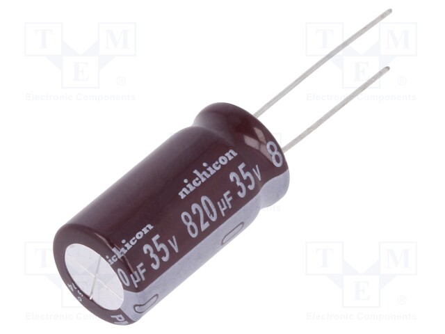 Capacitor: electrolytic; low impedance; THT; 820uF; 35VDC; ±20%