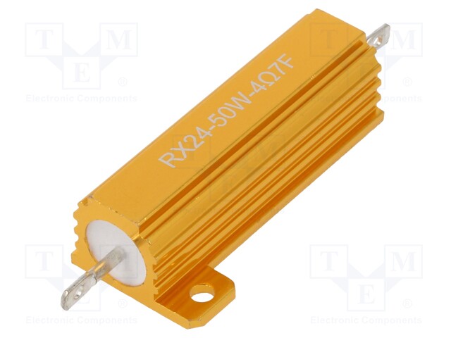 Resistor: wire-wound; with heatsink; 4.7Ω; 50W; ±1%; 50ppm/°C