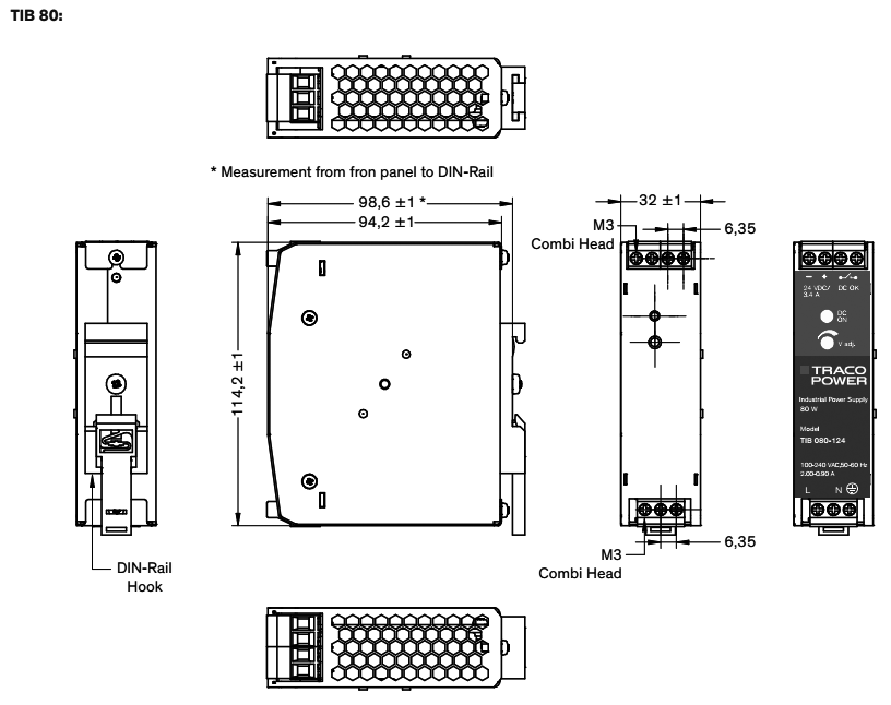 Power supply: switched-mode; 80W; 48VDC; 47÷56VDC; 1.7A; 85÷264VAC