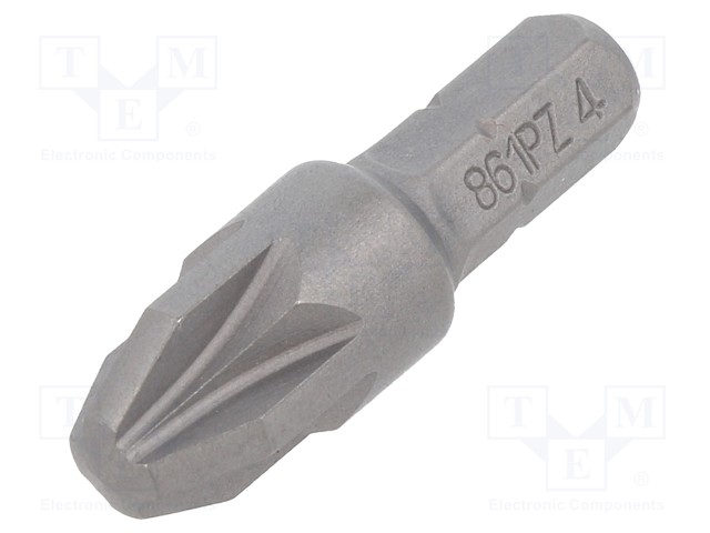 Screwdriver bit; Pozidriv®; PZ4; Overall len: 25mm