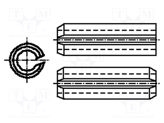 Springy stud; steel; BN: 878; Ø: 8mm; L: 12mm; DIN: 7346; ISO: 13337