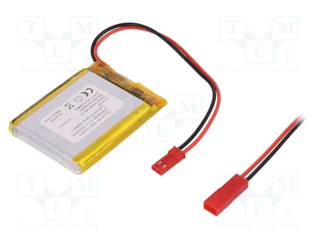 Re-battery: Li-Po; 3.7V; 1800mAh; Leads: cables; 8x40x50mm