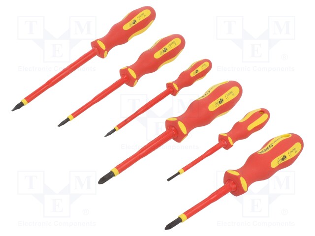 Kit: screwdrivers; insulated; 1kVAC; Pozidriv®,slot; 6pcs.