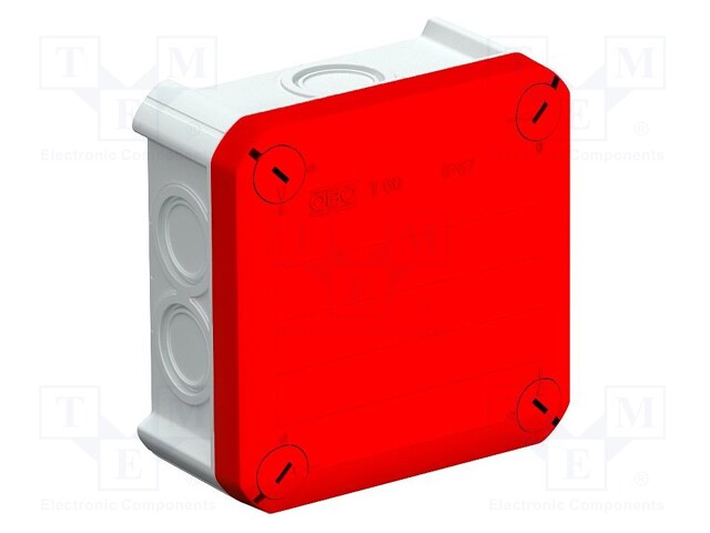 Enclosure: junction box; X: 114mm; Y: 114mm; Z: 58mm; polypropylene