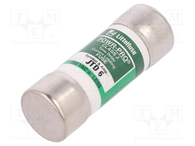 Fuse: fuse; time-lag; 6A; 600VAC; 300VDC; industrial; 20,6x57,2mm