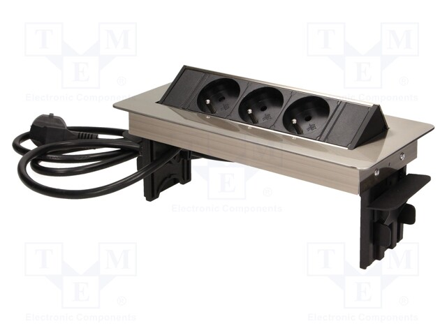 Plug socket strip: furniture; IP20; 3680W; Cutout: 112x232mm