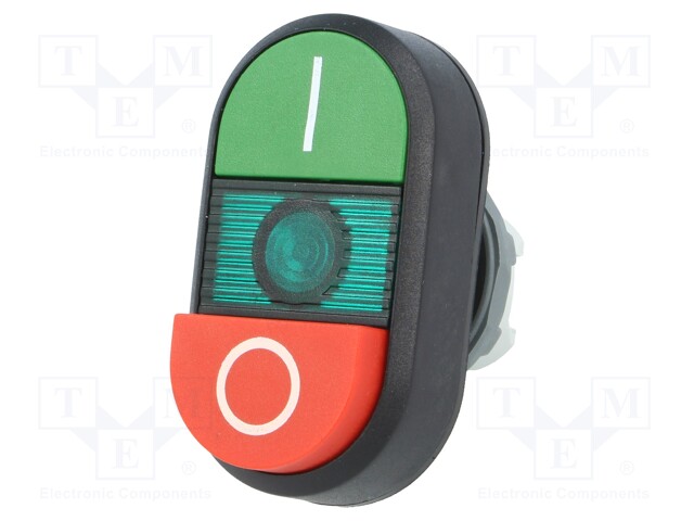 Switch: double; Stabl.pos: 1; 22mm; green-red; Illumin: MLB-1; IP66